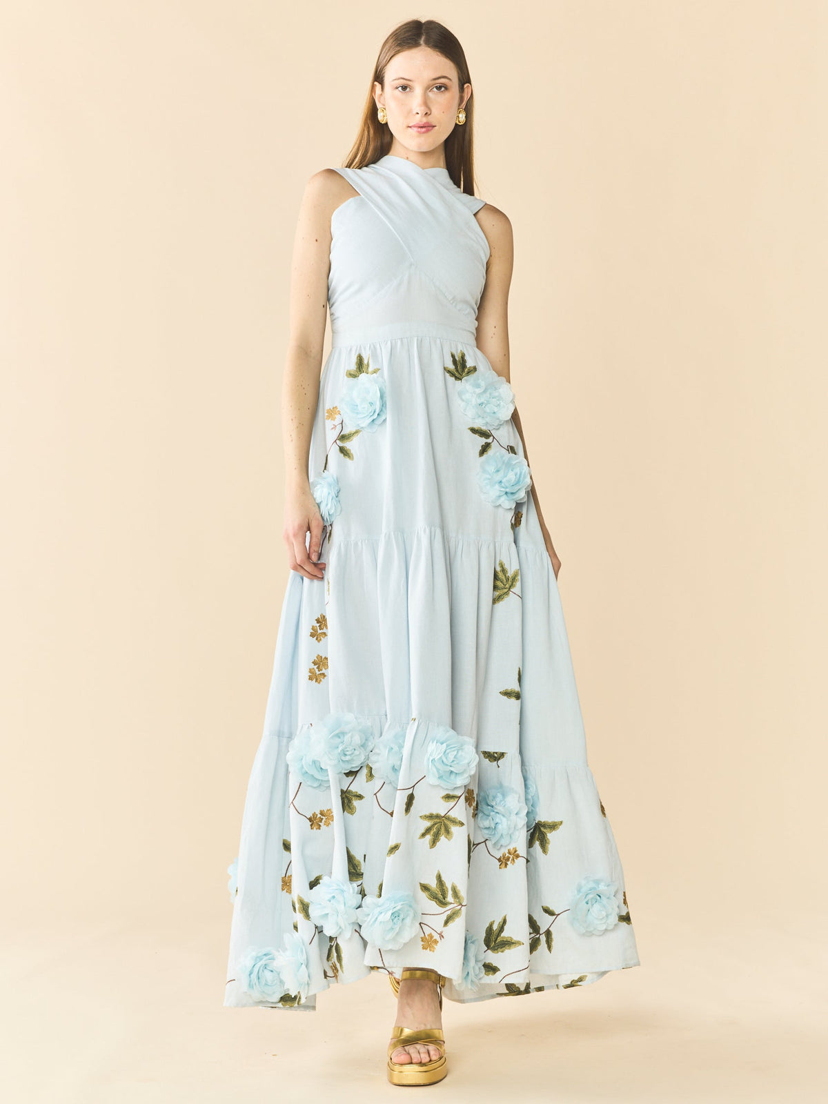 Isabel Dress in Lotus Garden Blue