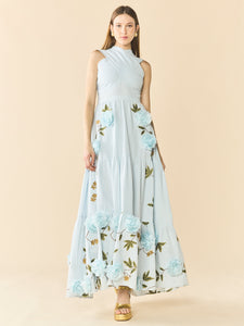 Isabel Dress in Lotus Garden Blue