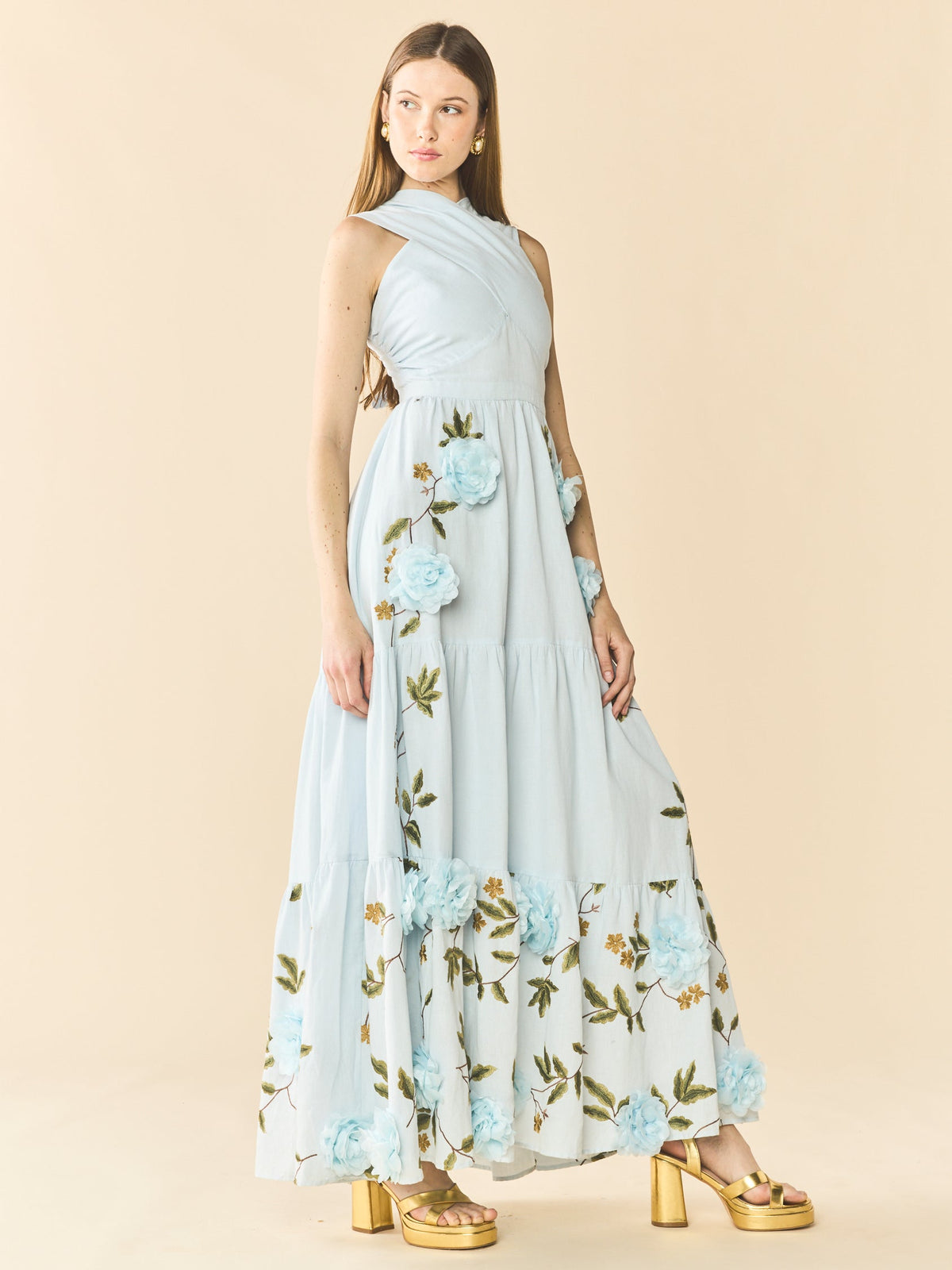 Isabel Dress in Lotus Garden Blue