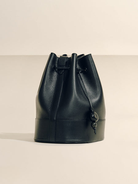 The Extra Large Drawstring in Black Nappa | Over The Moon