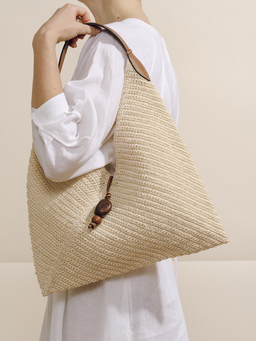 The Large Origami in Cognac & Natural Fiber
