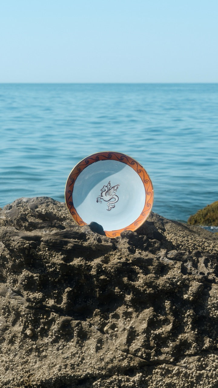 Ill Viaggio Di Nettuno Charger Plate in Brown & Light Blue
