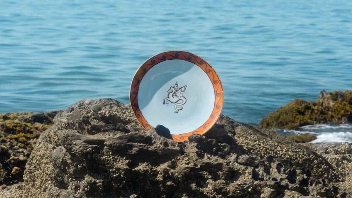 Ill Viaggio Di Nettuno Charger Plate in Brown & Light Blue