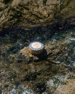 Ill Viaggio Di Nettuno Round Box with Cover in Brown & Light Blue