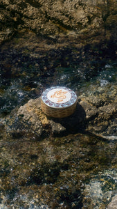 Ill Viaggio Di Nettuno Round Box with Cover in Brown & Light Blue