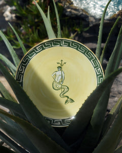 Ill Viaggio Di Nettuno Charger Plate in Green & Yellow