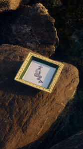 Ill Viaggio Di Nettuno Oggetti Large Squared Charge Tray in Green & Yellow