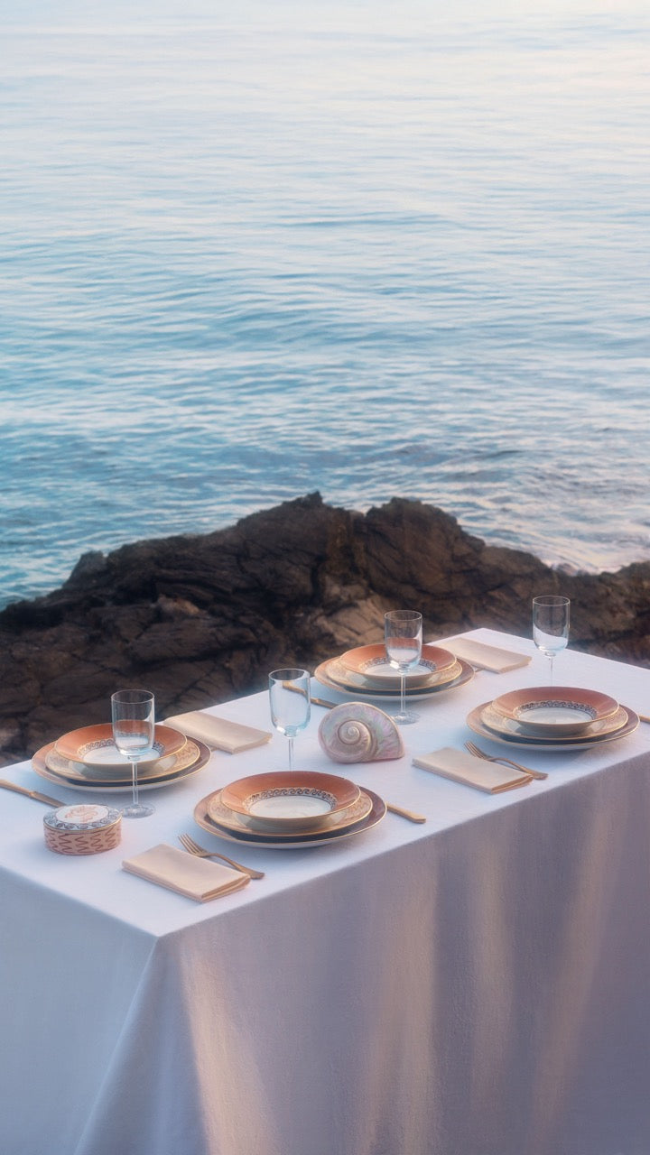 Ill Viaggio Di Nettuno Soupe Plate in Brown & Light Blue