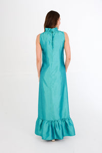 Camille Gown in Teal Dupioni