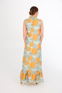 Camille Gown in Mint Pansy Vine Organza