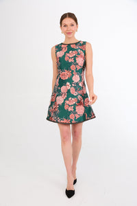 Avery Dress in Forest Mum Jacquard