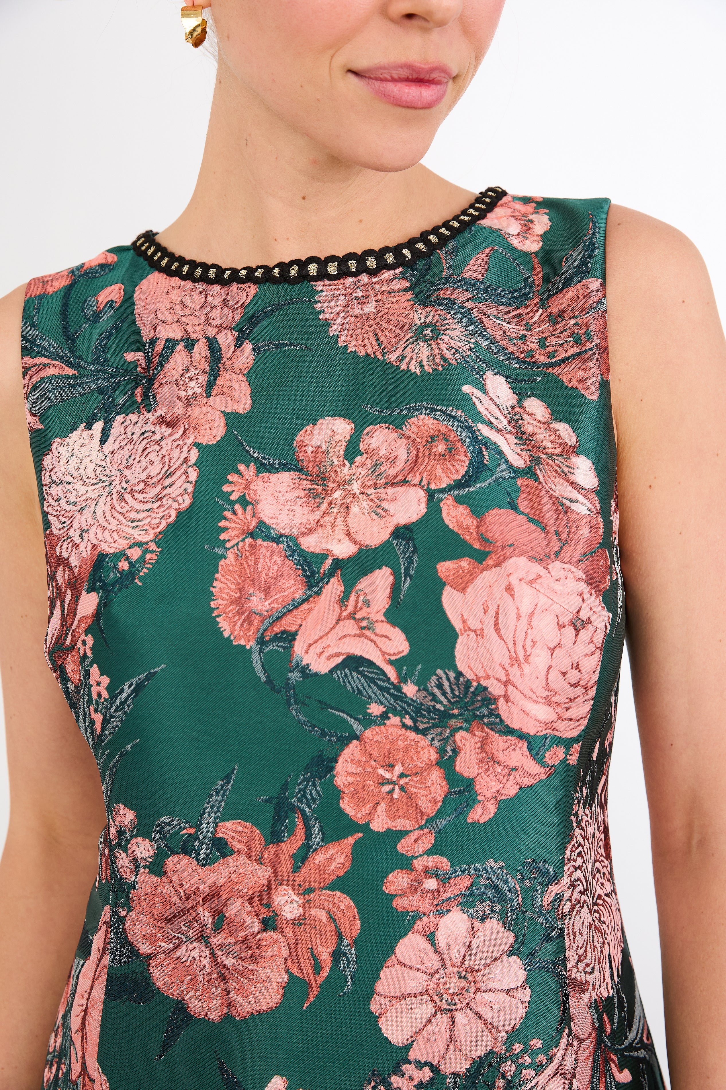 Avery Dress in Forest Mum Jacquard