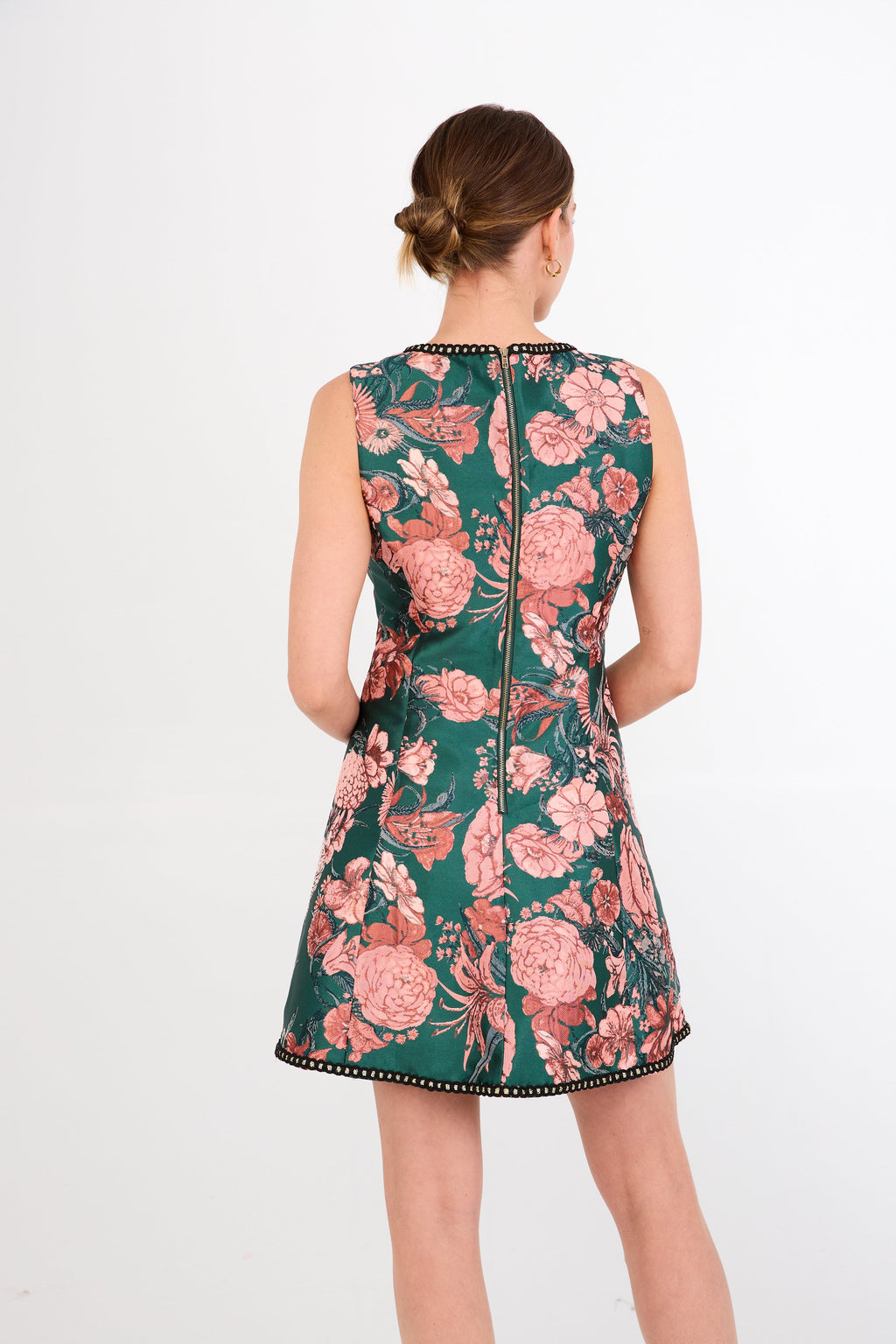 Avery Dress in Forest Mum Jacquard