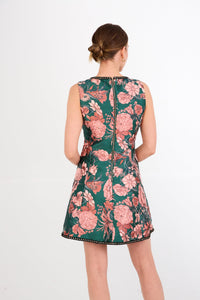 Avery Dress in Forest Mum Jacquard