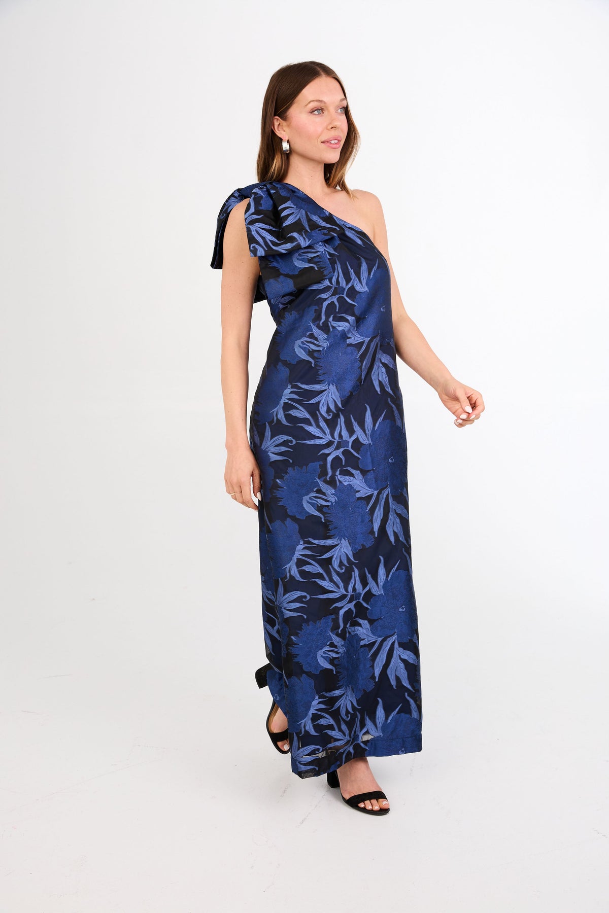 Cassie Gown in Royal Blue Pansy Vine Organza