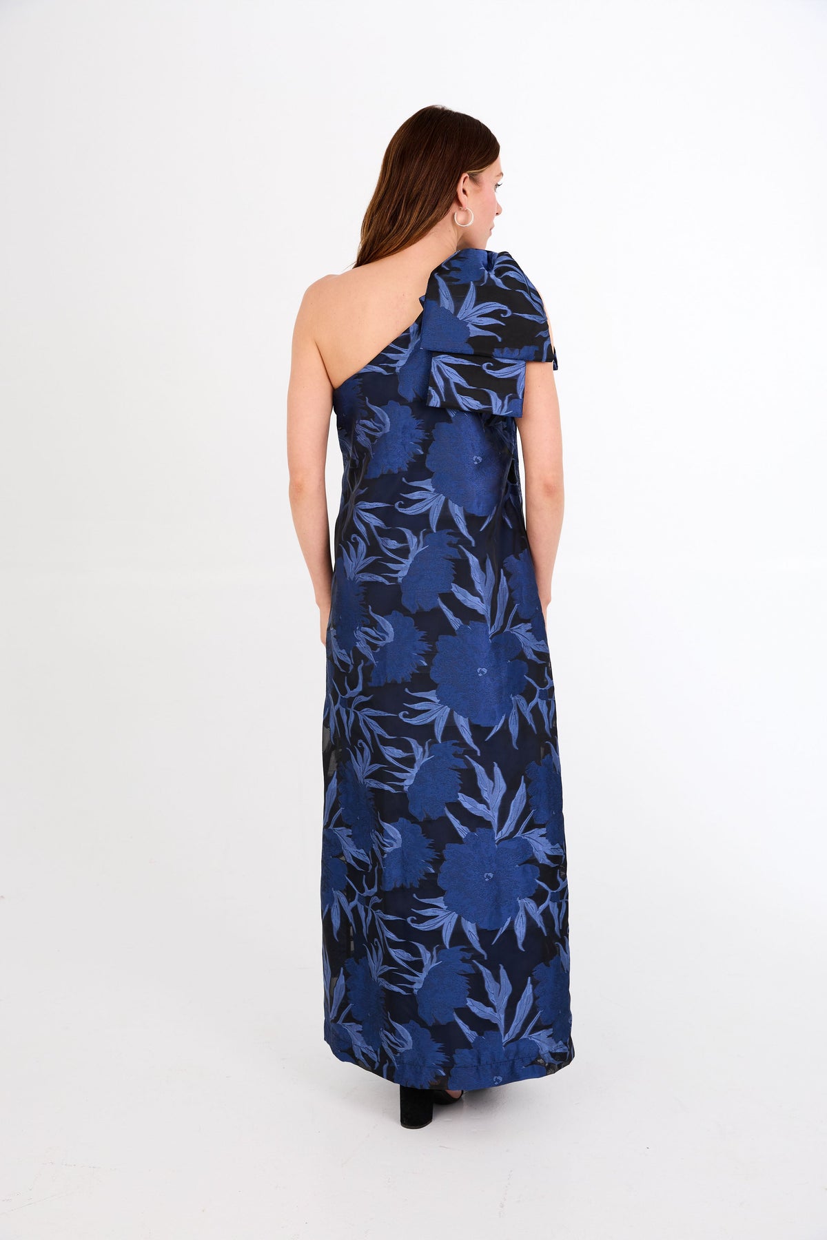 Cassie Gown in Royal Blue Pansy Vine Organza