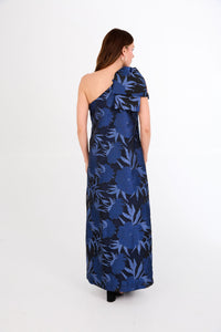 Cassie Gown in Royal Blue Pansy Vine Organza