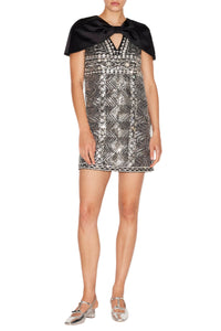 Kathy Dress Black Embroidered Duchesse
