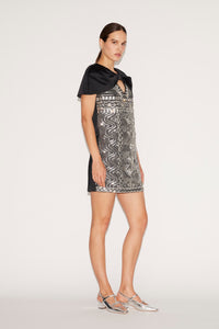 Kathy Dress Black Embroidered Duchesse