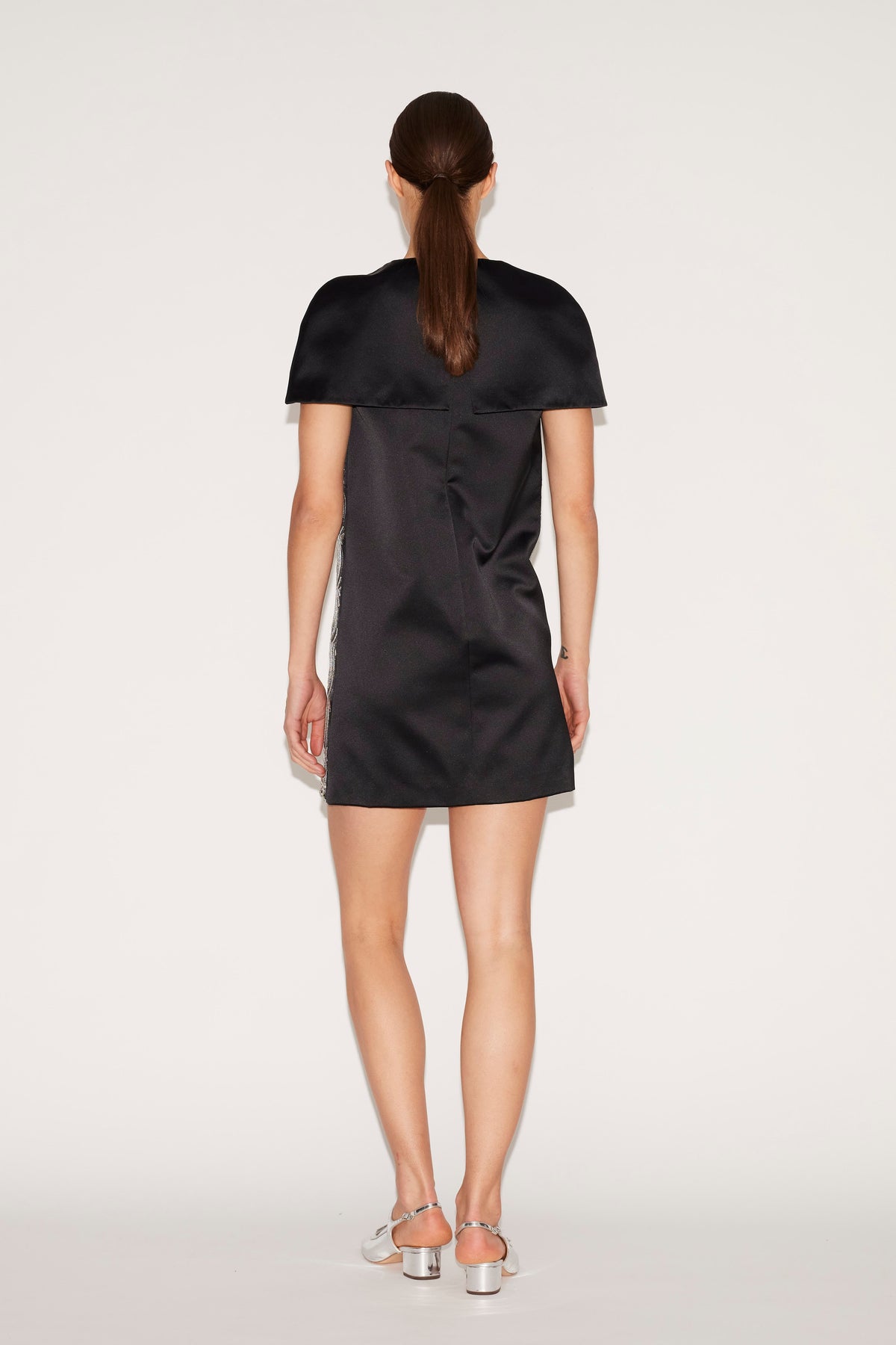 Kathy Dress Black Embroidered Duchesse