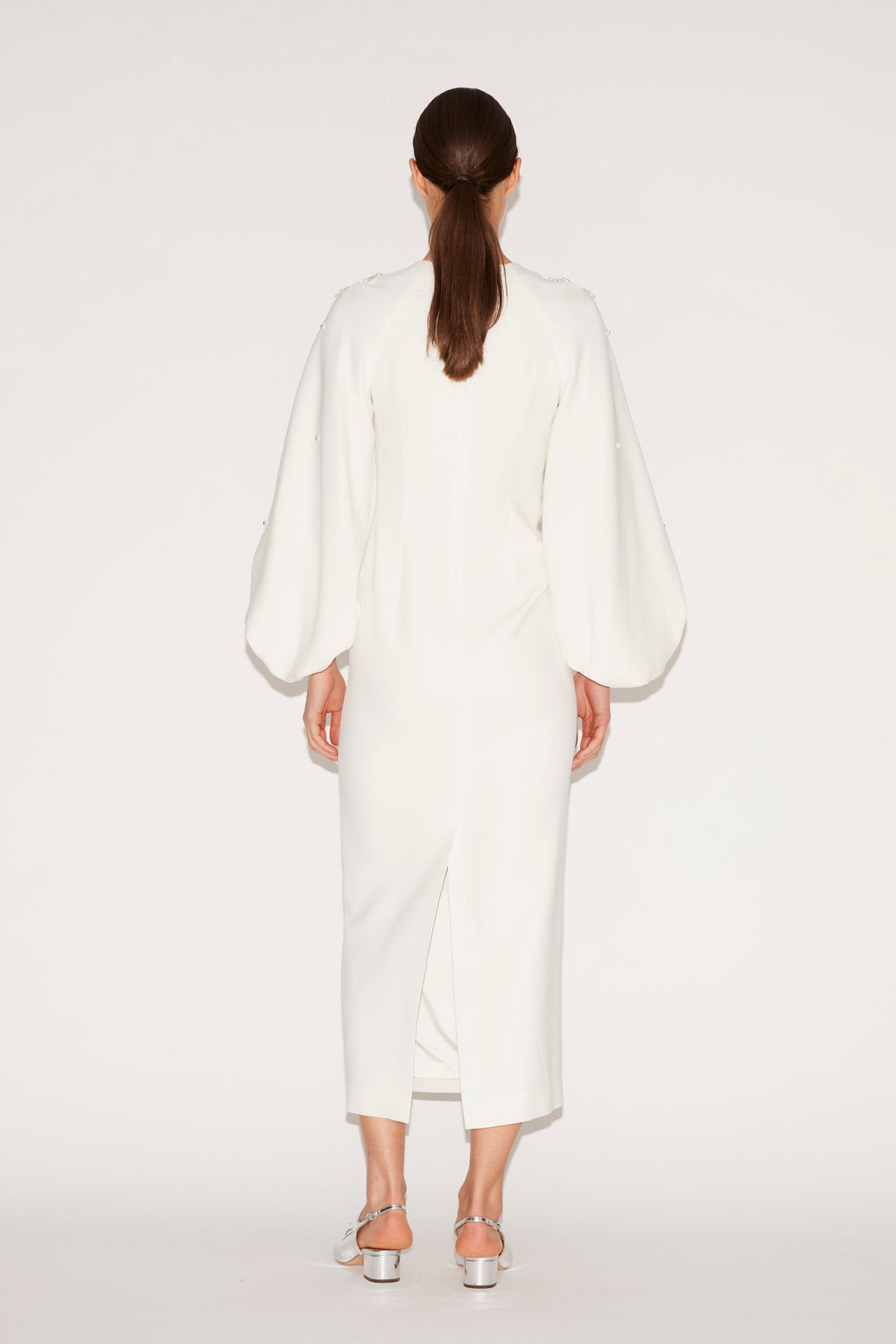 Sondra Midi Dress White Embellished Sable
