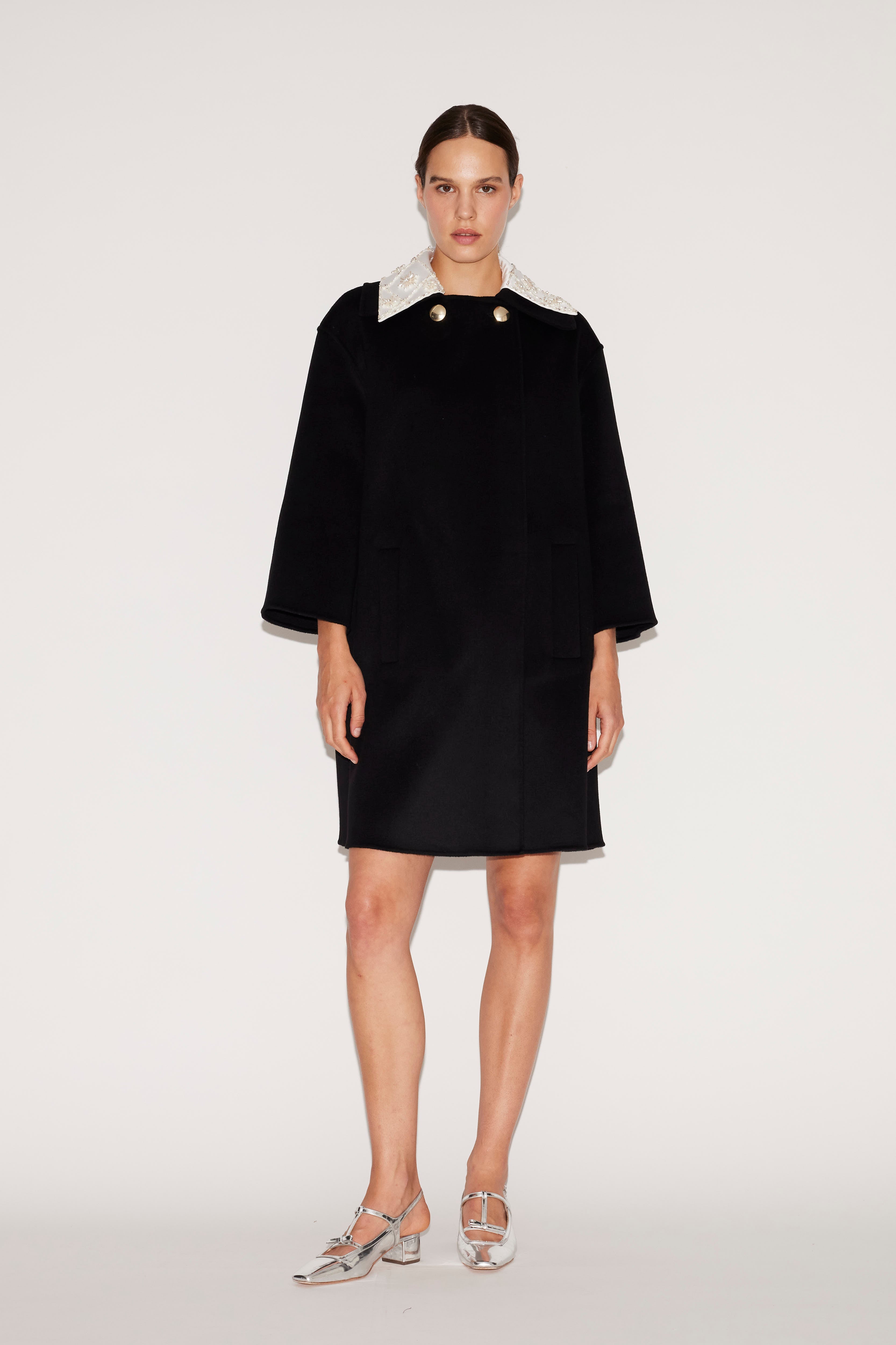 Jeffrey Opera Coat Black Wool