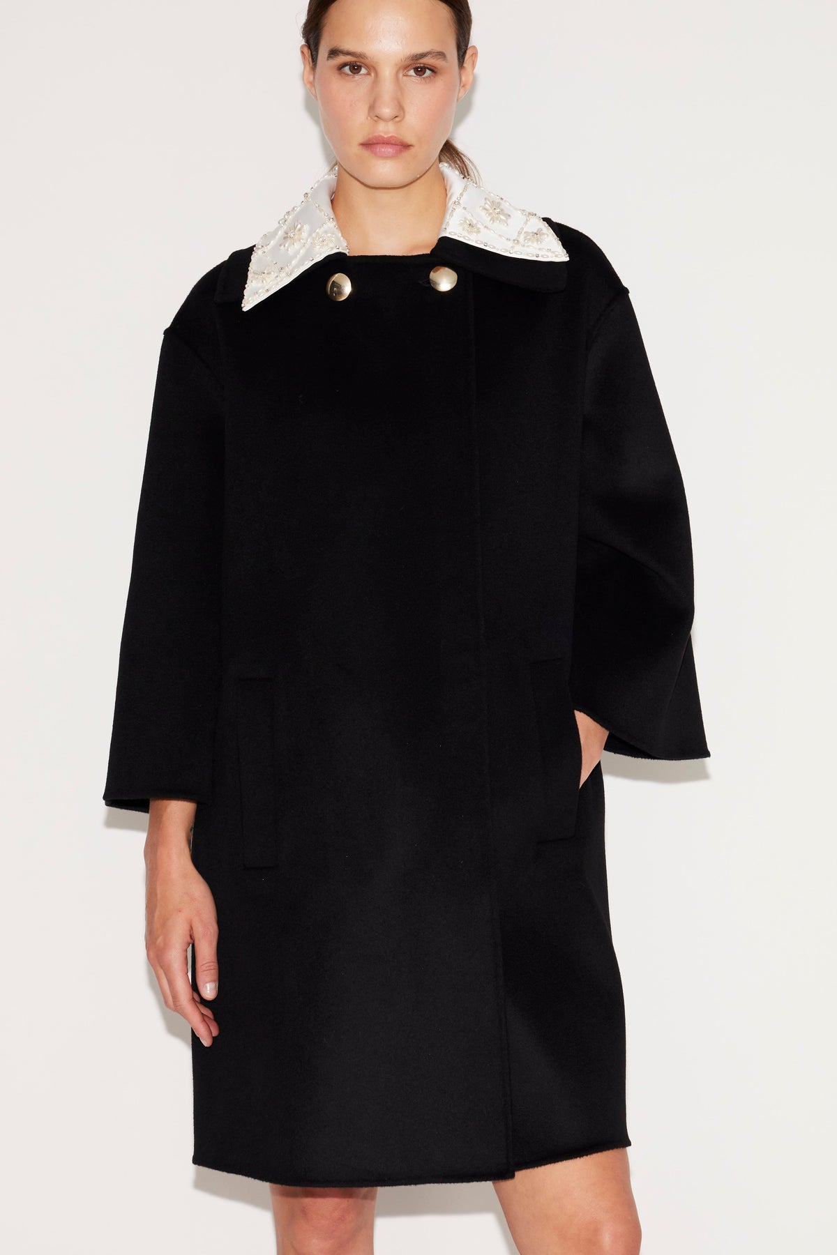 Jeffrey Opera Coat Black Wool
