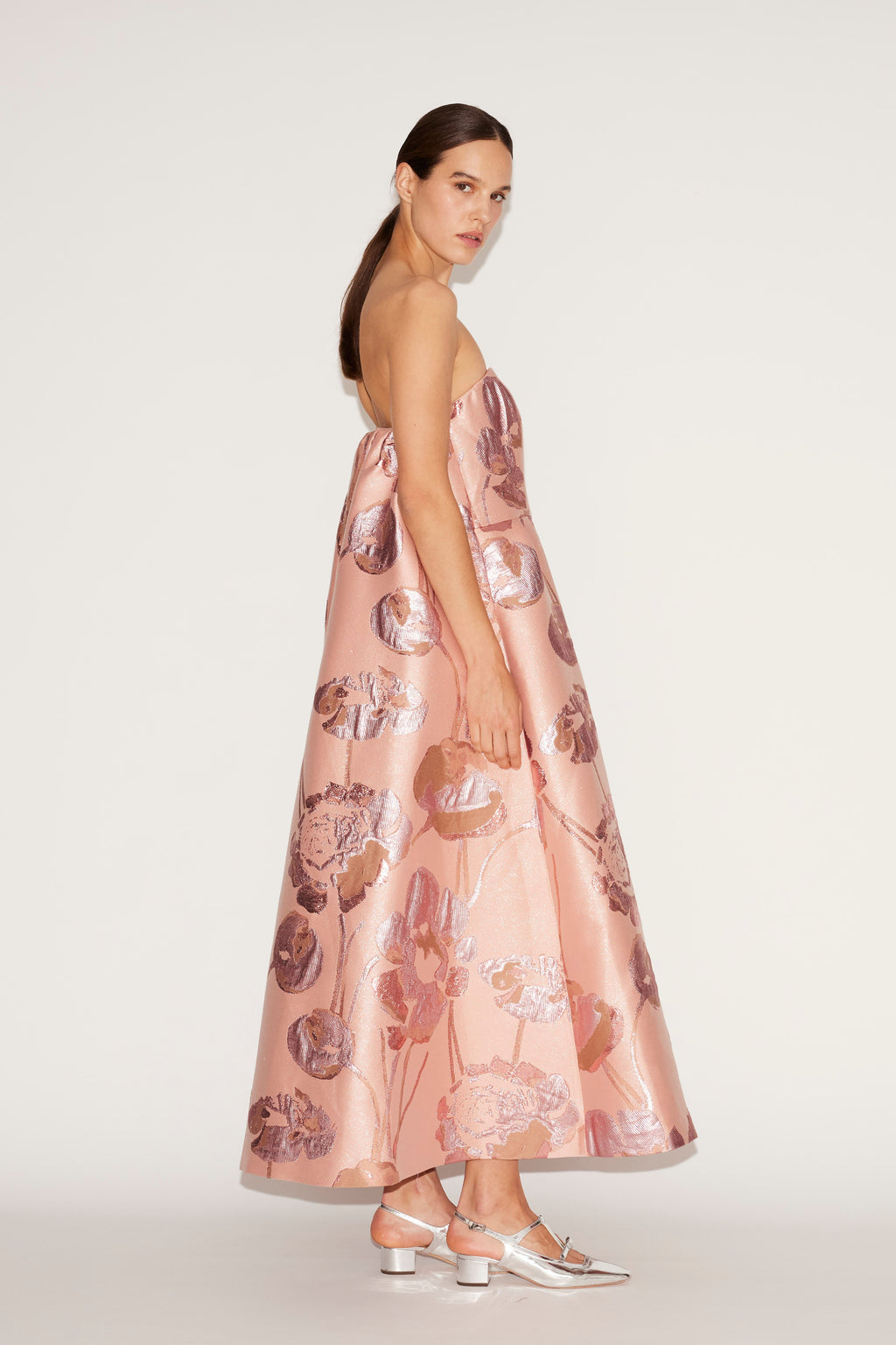 Cheryl Midi Dress Pink Jacquard