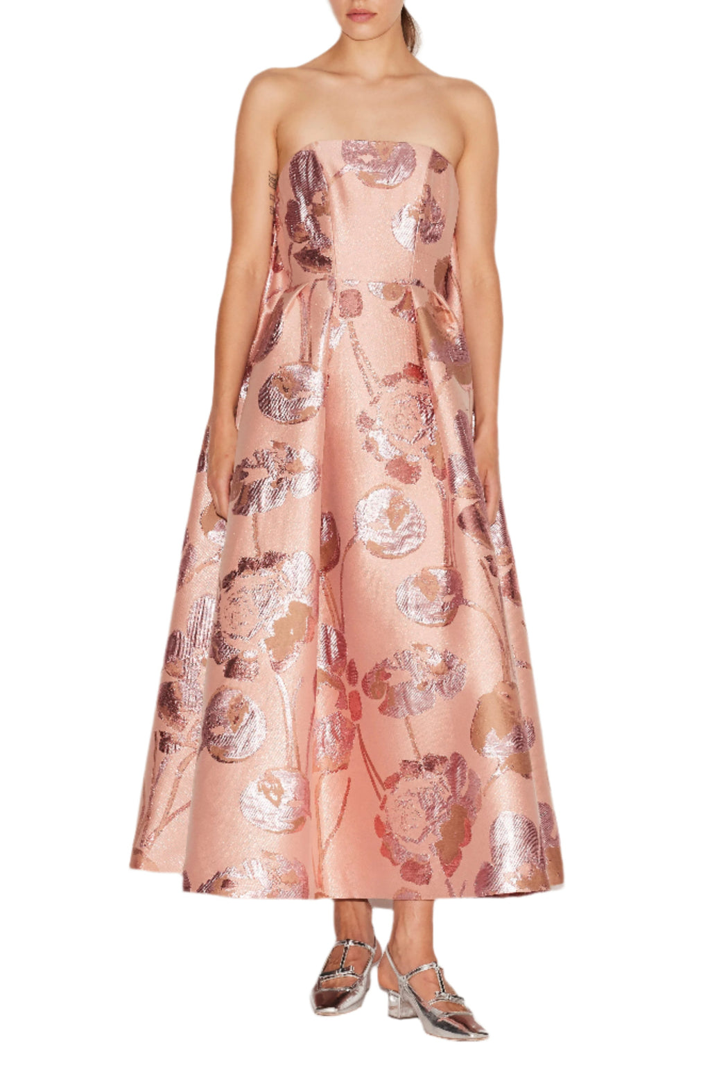 Cheryl Midi Dress Pink Jacquard