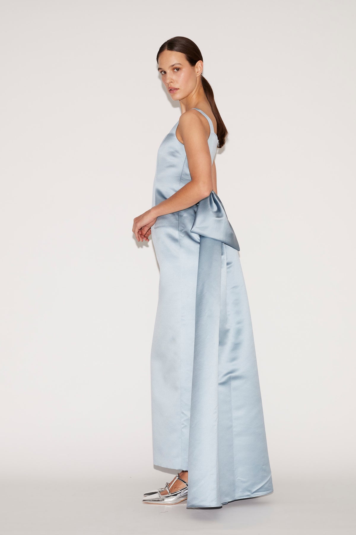 Shannon Gown Pale Blue Duchesse Satin