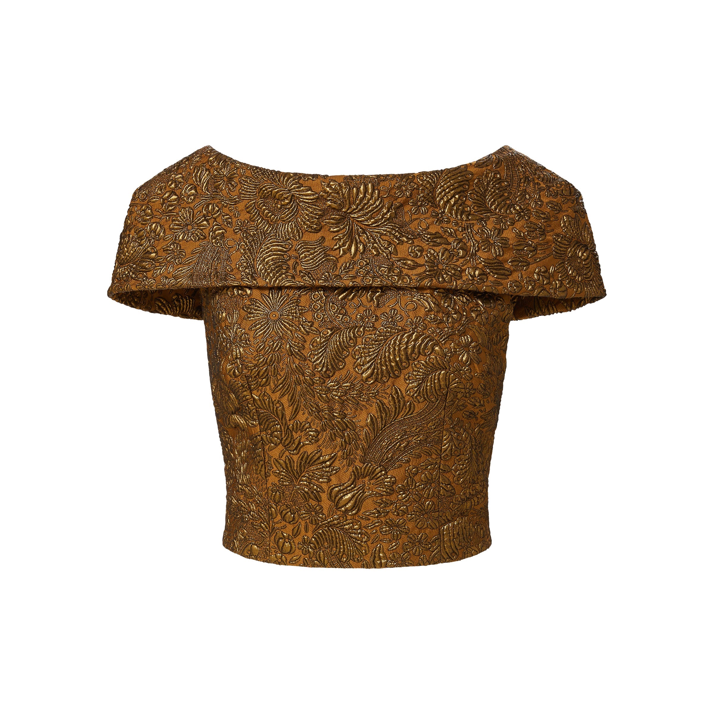Bethany Top in Bronze Brocade