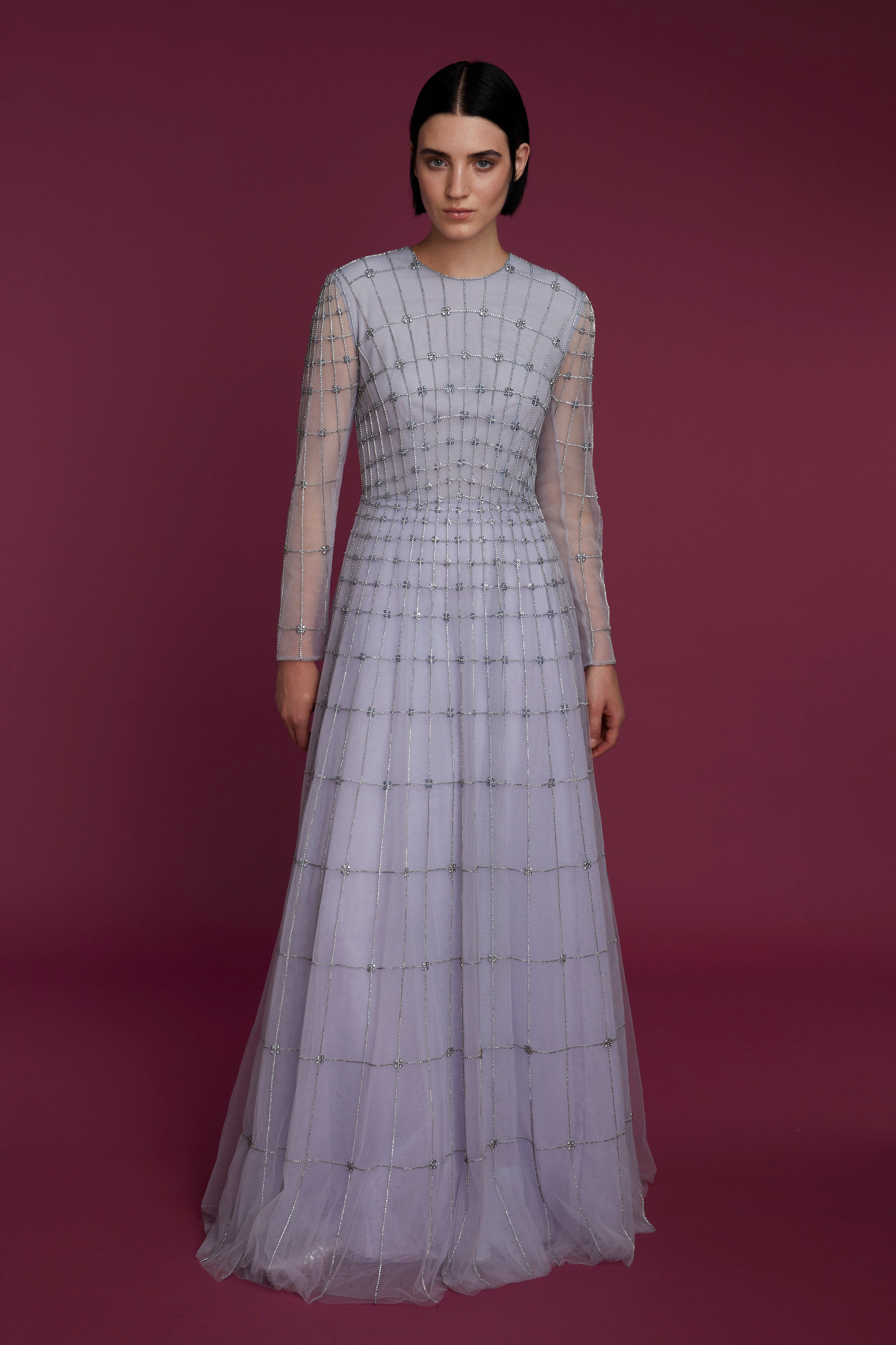 Anissa Gown Pale Blue Embellished Tulle