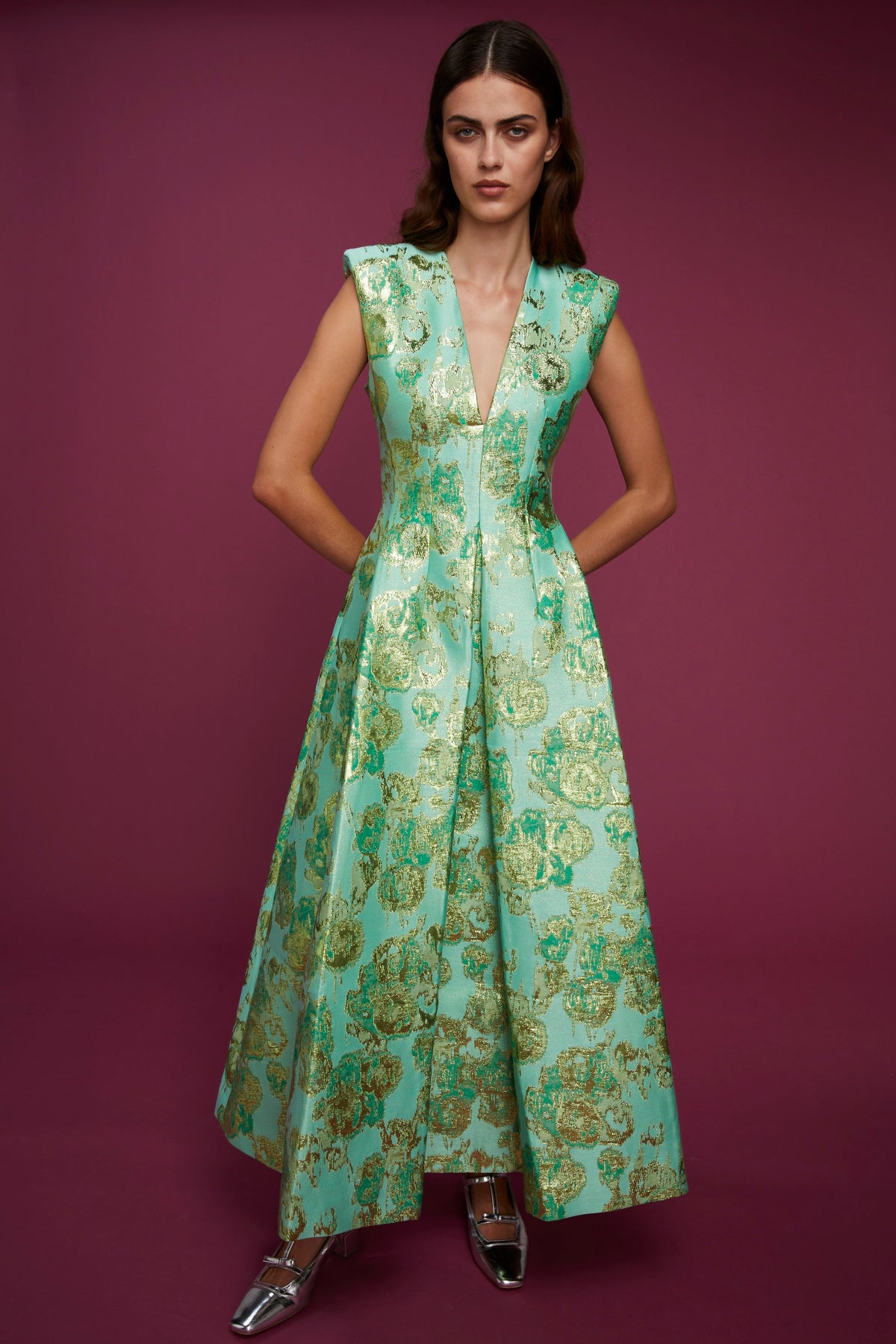 Kyle Dress Jade Jacquard