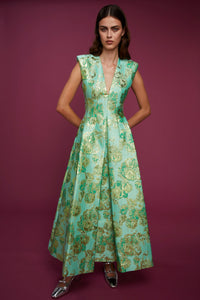 Kyle Dress Jade Jacquard