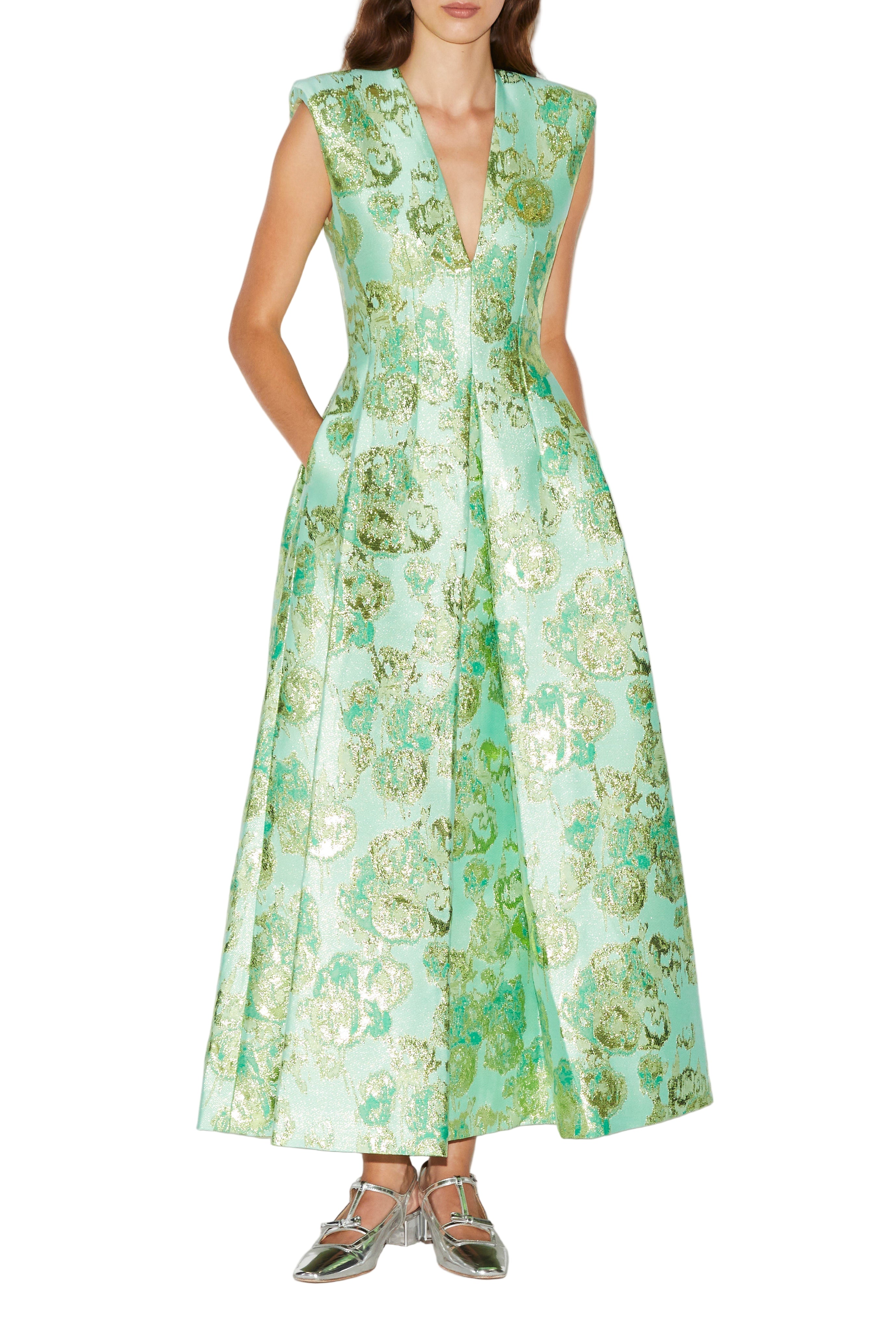 Kyle Dress Jade Jacquard