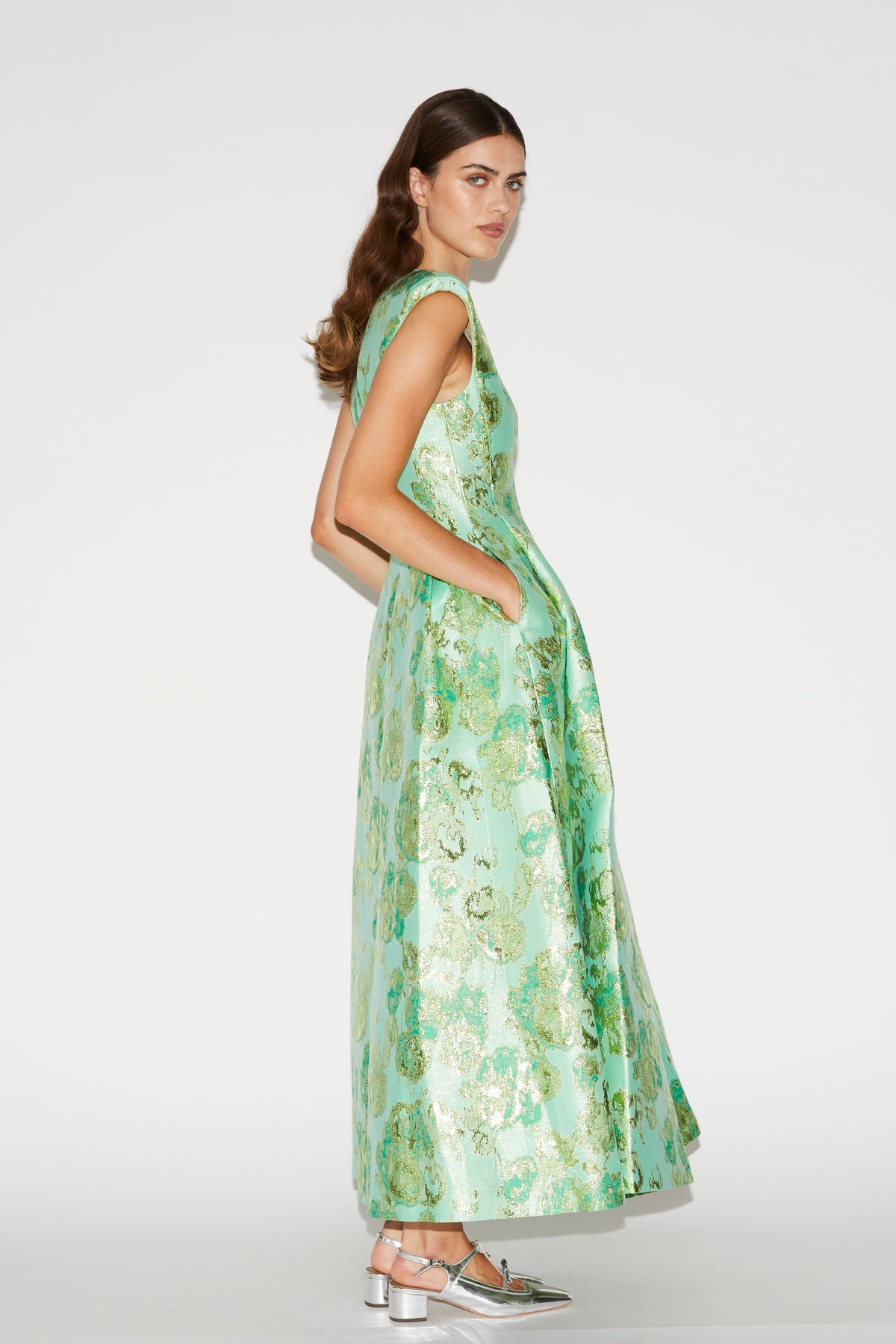 Kyle Dress Jade Jacquard