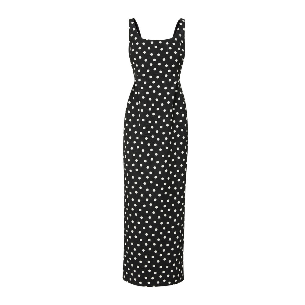 Kendall Gown in Dancing Dot Brocade