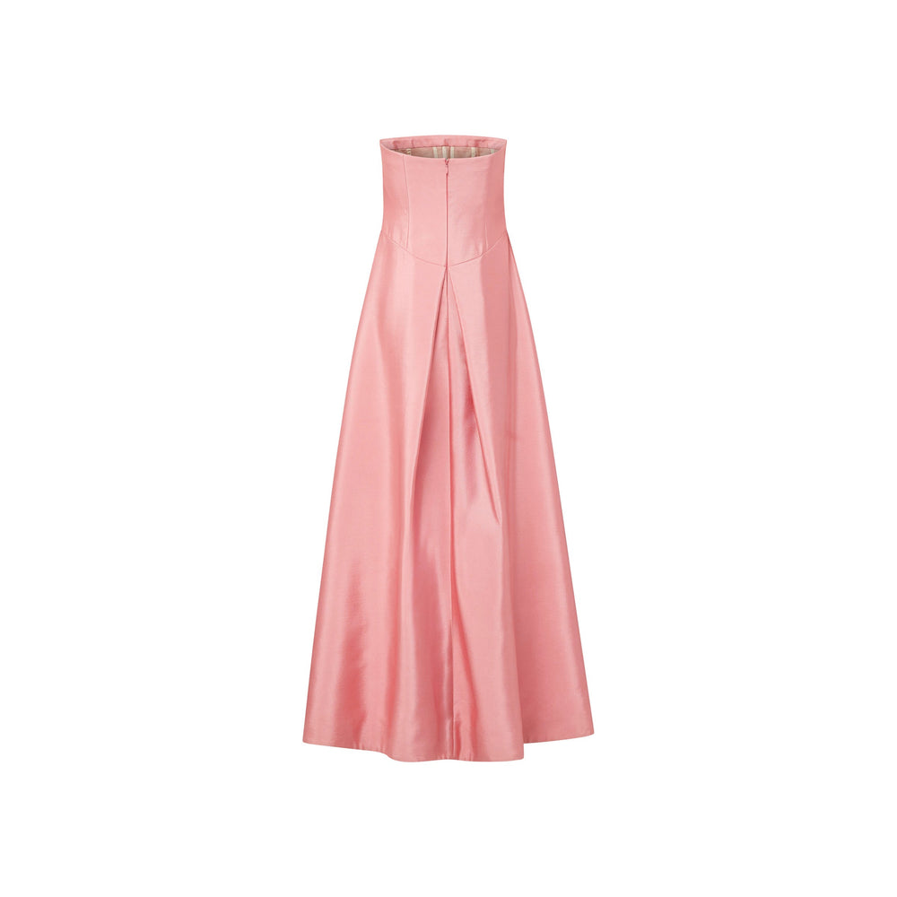 Sabrina Gown in Petal Pink Silk Wool