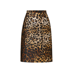 Margaret Skirt in Metallic Leopard Jacquard