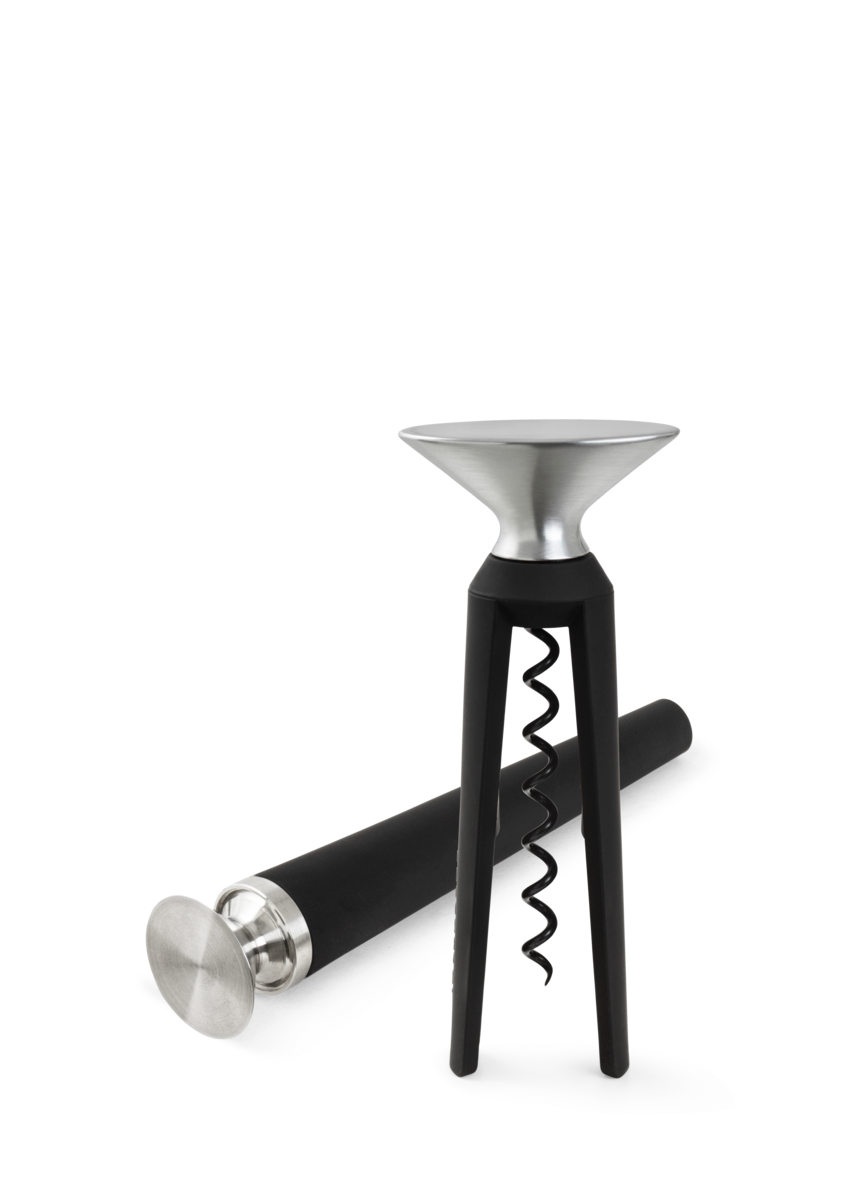 GC Bottle Opener And Corkscrew in Black/Steel