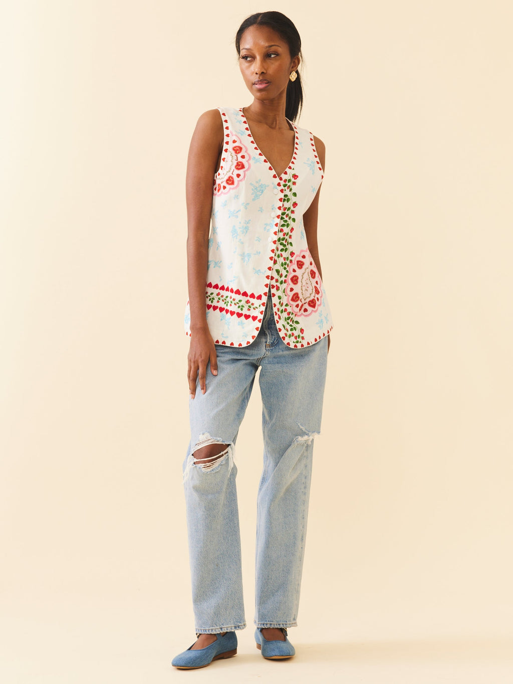 Alexa Top in Alfie White