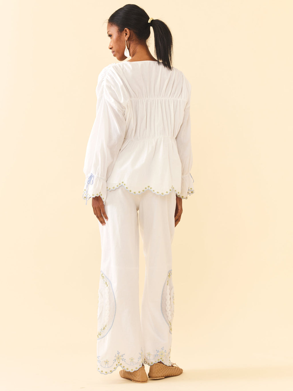 Juliana Pants in White Whimsy