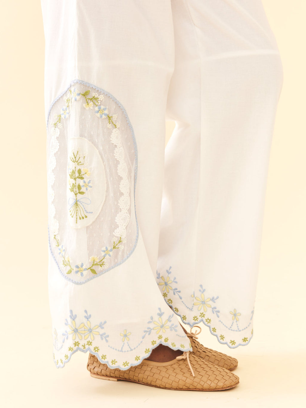 Juliana Pants in White Whimsy