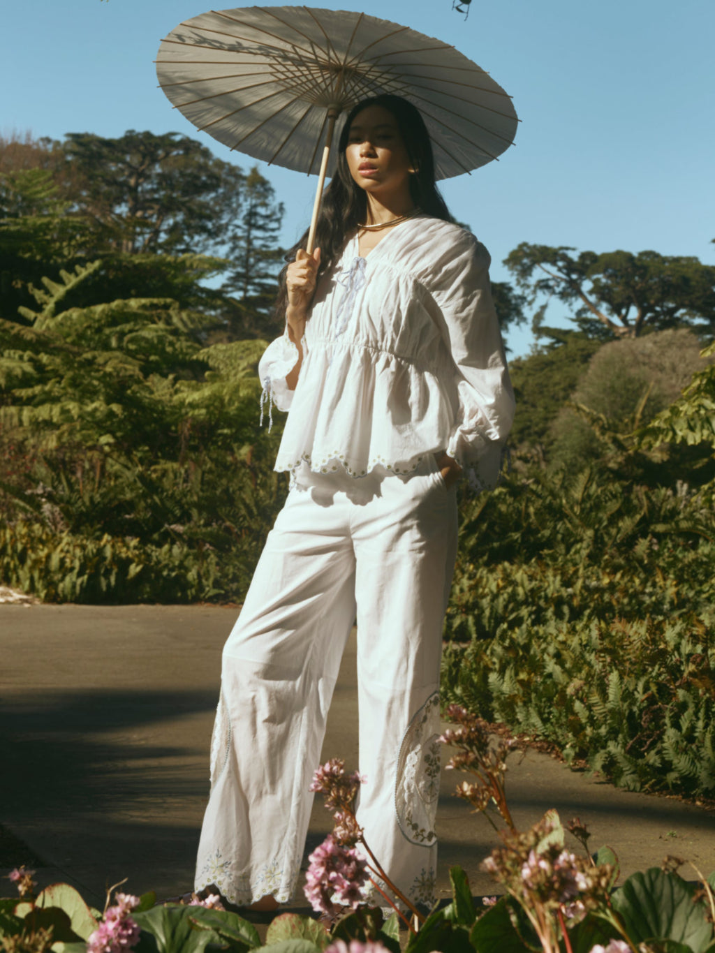 Juliana Pants in White Whimsy