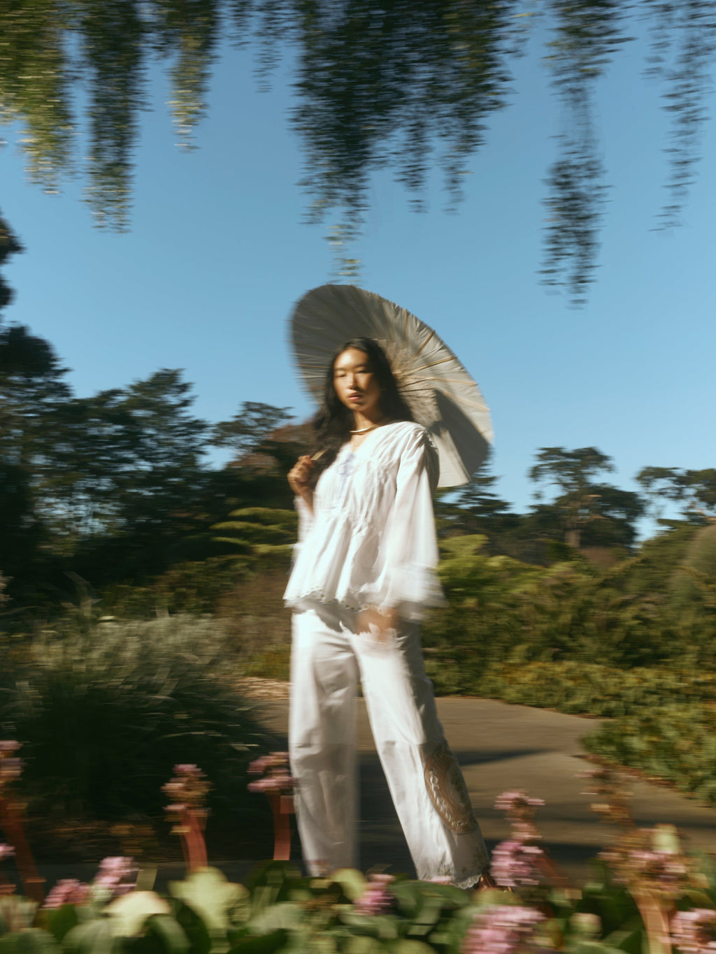 Juliana Pants in White Whimsy