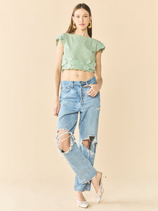 Raquel Top in Minty Green