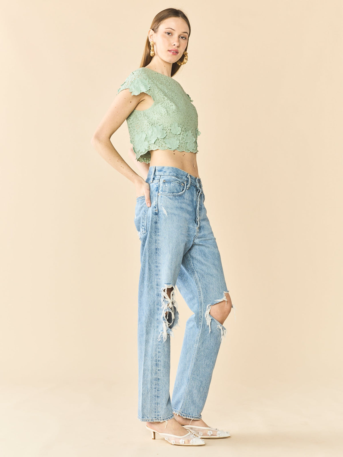 Raquel Top in Minty Green