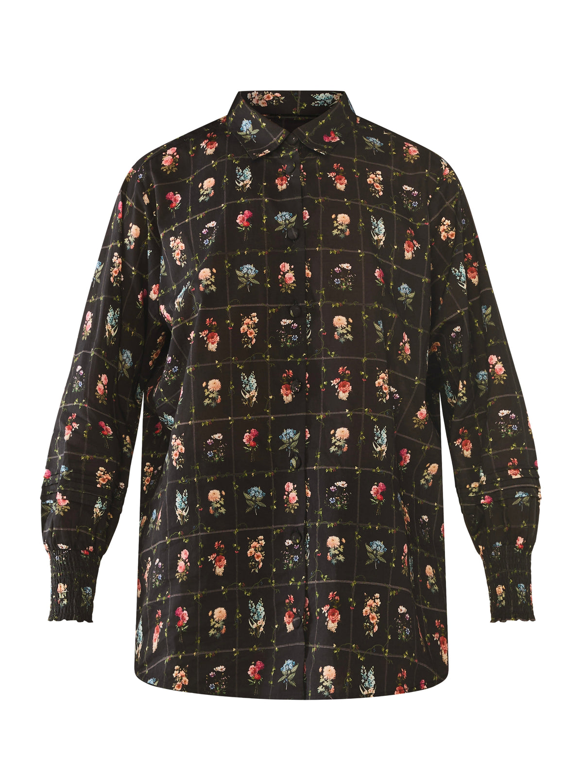 Katie Button Down in Florence Black Floral