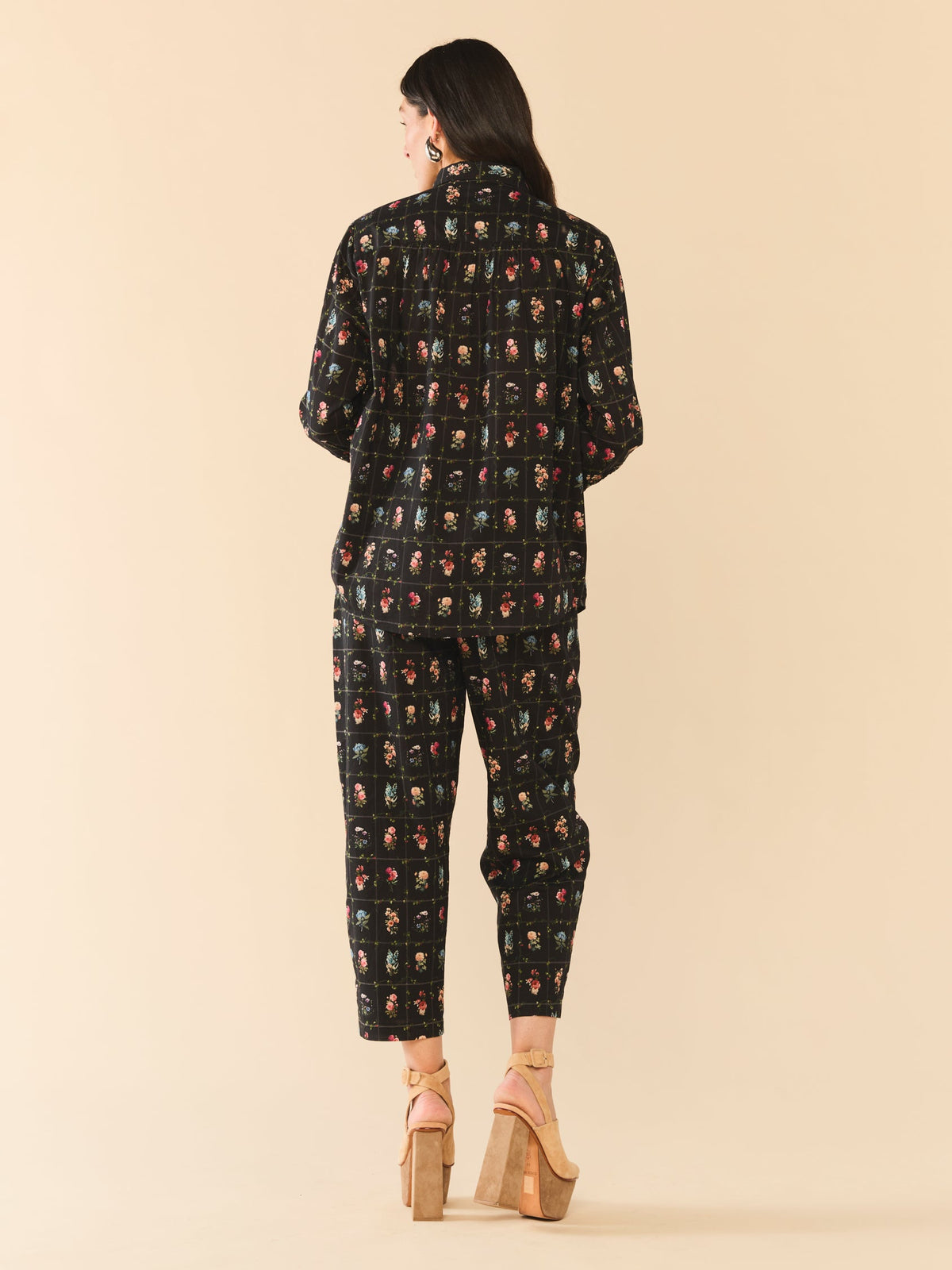 Katie Button Down in Florence Black Floral