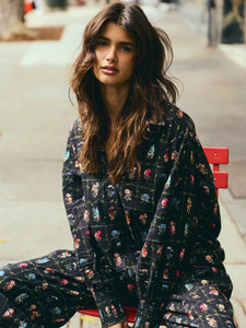 Katie Button Down in Florence Black Floral